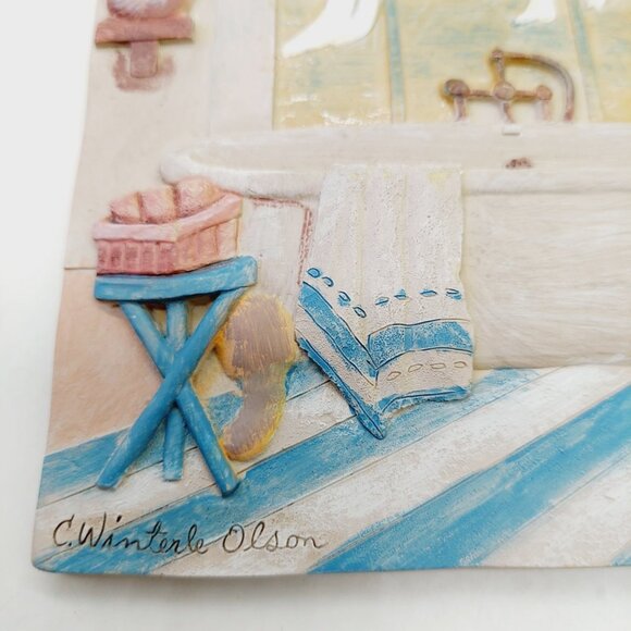 New View Decorative Tile Bathroom Bathtub Ocean View C. Winterle Olson - Picture 2 of 5